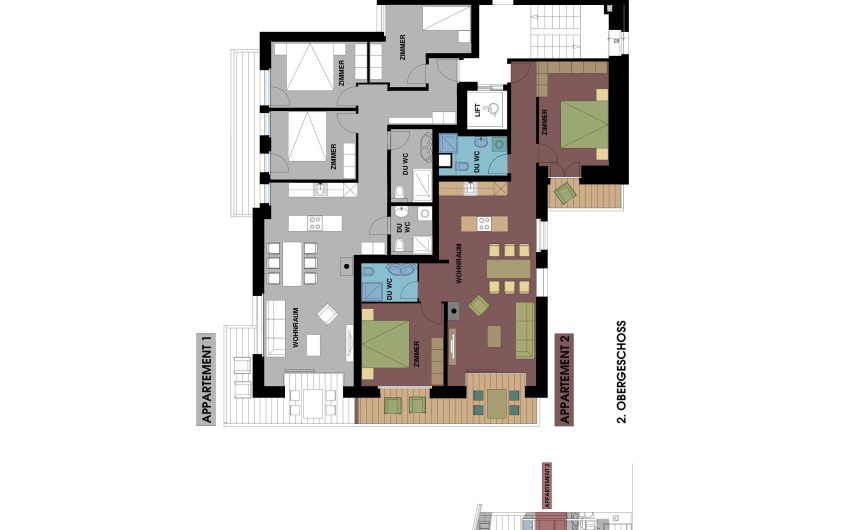 AlpenChalet Domino – Neubau 2026 zentrale, ruhige Lage, Panoramabalkone. Zweitwohnung ohne Mietverpflichtung. Reserviert.