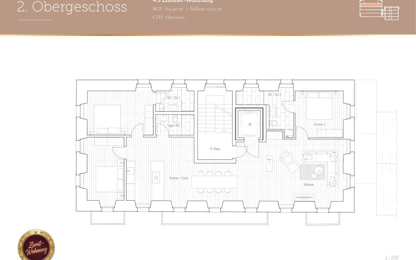 Traumhafte Wohnung “Zur Alten Post” bei der Kirche im Dorfzentrum.