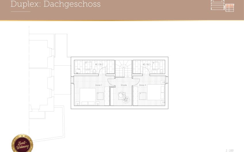 Attraktive neue Maisonettewohnung “Pöschtli”  im Dorfzentrum. 2026/27.