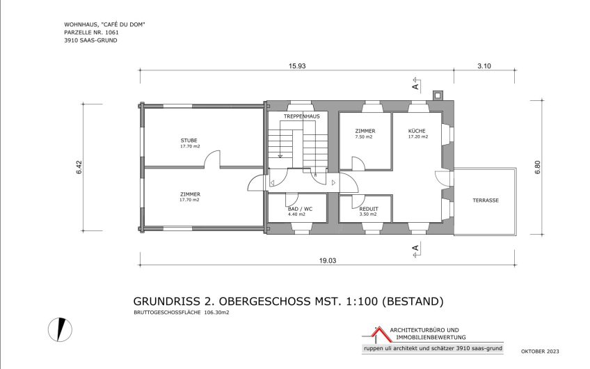 2.5 Zimmerwohnung im alten Café du DOME in Saas-Grund VS.